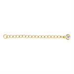 2" Cable Chain Ext w / 4.0mm White CZ Drop