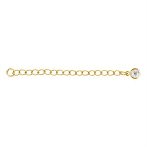 2" Cable Chain Ext w / 4.0mm White CZ Drop