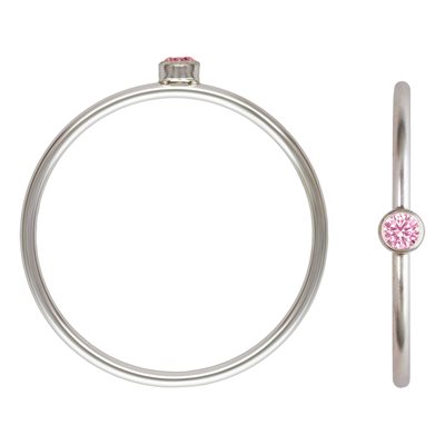 2mm Pink 3A CZ Stacking Ring Size 6 AT