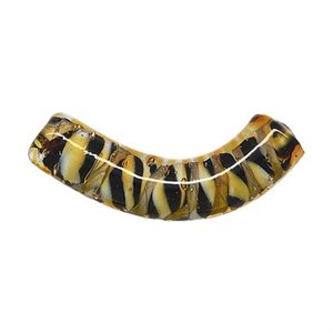 35x7mm Tiger Print Glass Curved Cylinder