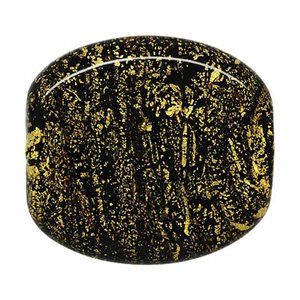 33x30mm Gold & Galaxy Black Glass Coin Bead