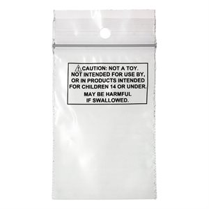 2x3 2mil Bag w / Hole & Warning (1,000p Box)