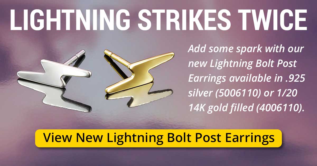 New Lightning Bolt Post Earrings