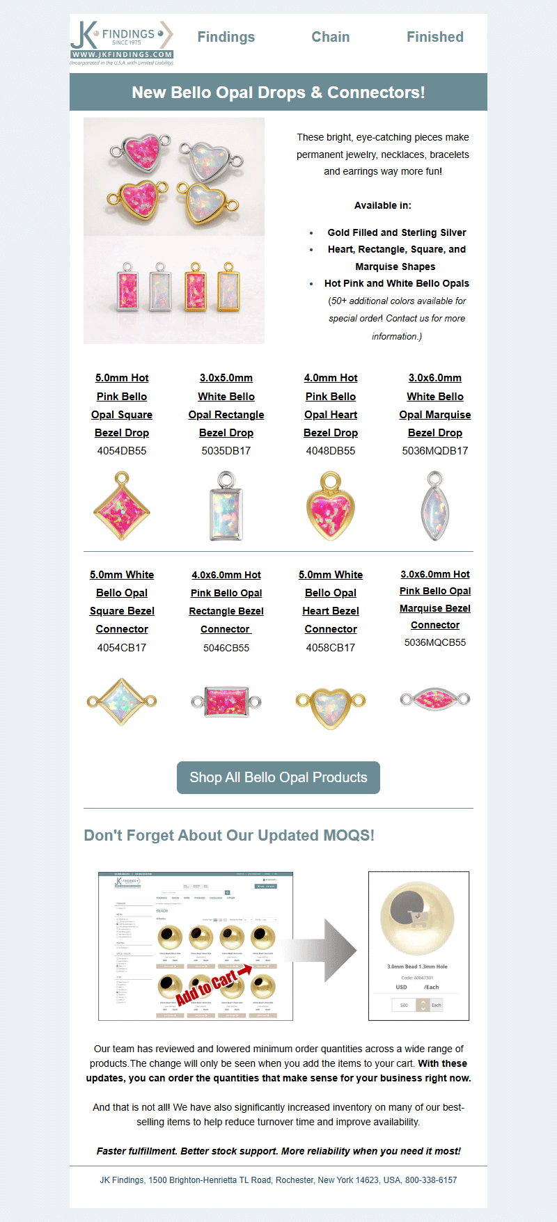 Explore New Bello Opal Jewelry Findings!