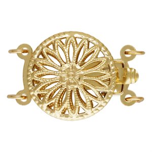 12.5mm Round Filigree Clasp 2 Strand