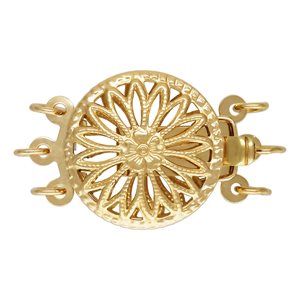 12.5mm Round Filigree Clasp 3 Strand