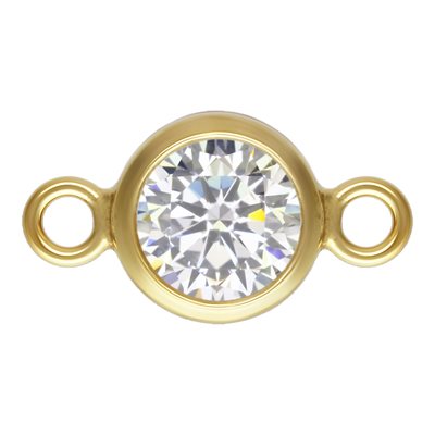 4.0mm Bezel Connector 4A White CZ 4.0mm Bezel Connector 4A White CZ