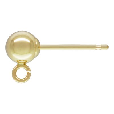 4.0mm Ball Earring w / Ring 0.66mm Post .583 4.0mm Ball Earring w / Ring 0.66mm Post .583