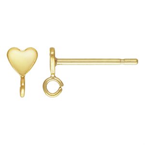 3.5mm Heart Post Earring w / Ring