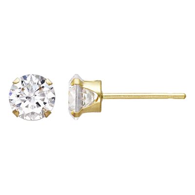5.0mm Snap-in 3A CZ Earring 0.66mm Post 5.0mm Snap-in 3A CZ Earring 0.66mm Post
