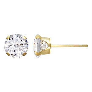 6.0mm Snap-in 3A CZ Earring 0.66mm Post