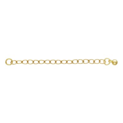 2" Cable Chain Ext w / 3.0mm Bead 2" Cable Chain Ext w / 3.0mm Bead