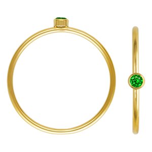 2mm Green 3A CZ Stacking Ring Size 5