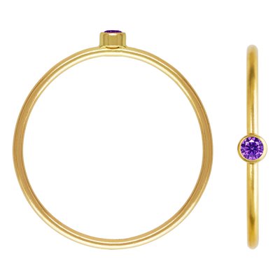 2mm Amethyst 3A CZ Stacking Ring Size 6 2mm Amethyst 3A CZ Stacking Ring Size 6
