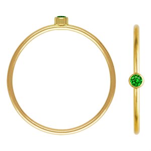 2mm Green 3A CZ Stacking Ring Size 7