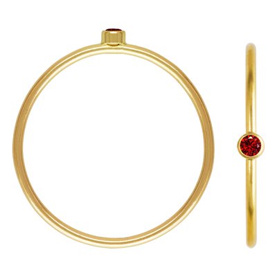 2mm Garnet 3A CZ Stacking Ring Size 8