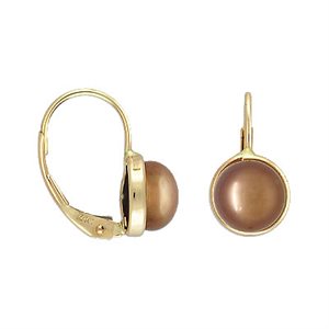 Leverback w / 7-7.5mm Chocolate Button Pearl