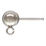 5.0mm Ball Earring w / Ring 0.66mm Post RH.583