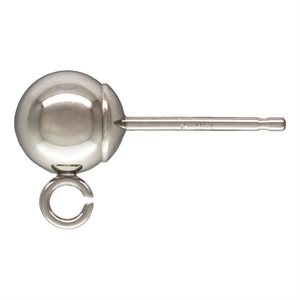 5.0mm Ball Earring w / Ring 0.66mm Post RH.583