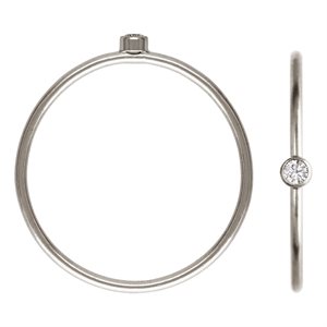 2mm White 3A CZ Stacking Ring Size 8 RH