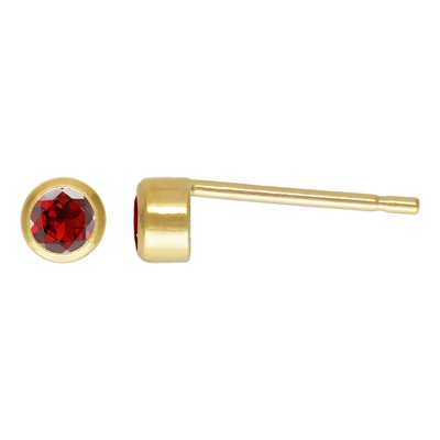 3mm Garnet Bezel Post Earring 3mm Garnet Bezel Post Earring