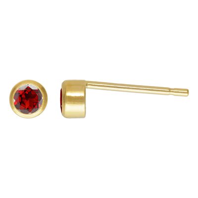 3mm Garnet Bezel Post Earring