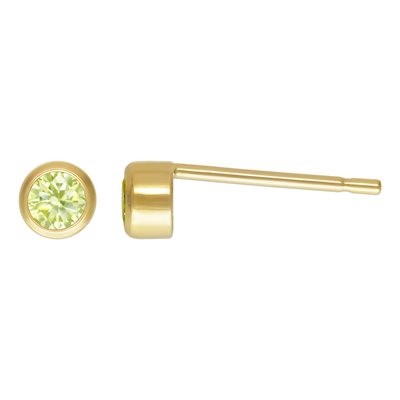 3mm Lime 3A CZ Bezel Post Earring 3mm Lime 3A CZ Bezel Post Earring
