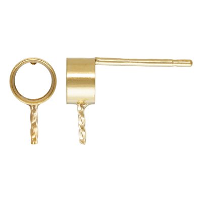 4.0mm Bezel Post Earring w / 4mm Peg 4.0mm Bezel Post Earring w / 4mm Peg