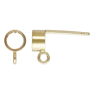 4.0mm Bezel Post Earring w / Ring