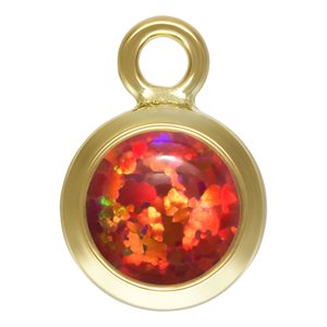 4.0mm Red Bello Opal Bezel Drop