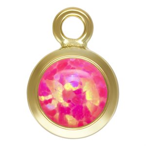 4.0mm Hot Pink Bello Opal Bezel Drop