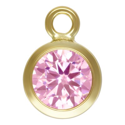 4.0mm Pink 3A CZ Bezel Drop 4.0mm Pink 3A CZ Bezel Drop