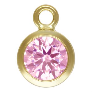 4.0mm Pink 3A CZ Bezel Drop