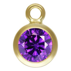 4.0mm Amethyst 3A CZ Bezel Drop