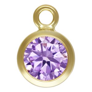 4.0mm Light Amethyst 3A CZ Bezel Drop