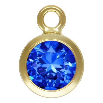 4.0mm Sapphire 3A CZ Bezel Drop 4.0mm Sapphire 3A CZ Bezel Drop