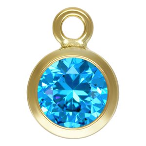 4.0mm Aqua Blue 3A CZ Bezel Drop