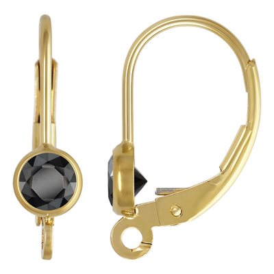 4.0mm Black 3A CZ Bezel LB w / Ring 4.0mm Black 3A CZ Bezel LB w / Ring