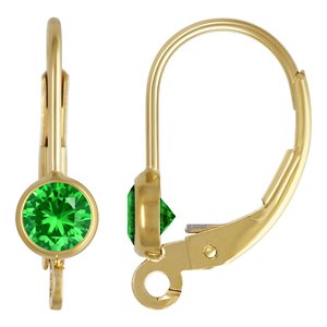 4.0mm Green 3A CZ Bezel LB w / Ring