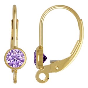 4.0mm Lt Amethyst 3A CZ Bezel LB w / Ring