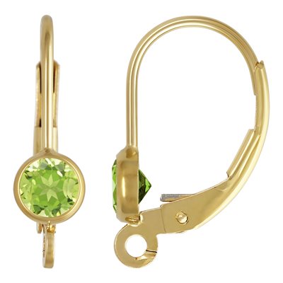 4.0mm Peridot Bezel LB w / Ring 4.0mm Peridot Bezel LB w / Ring