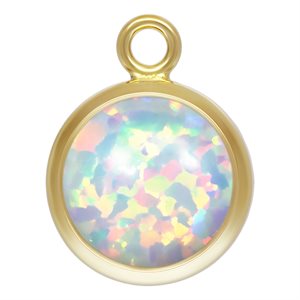 6.0mm White Bello Opal Bezel Drop