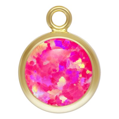6.0mm Hot Pink Bello Opal Bezel Drop