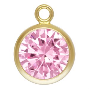 6.0mm Pink 3A CZ Bezel Drop