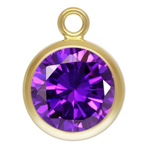 6.0mm Amethyst 3A CZ Bezel Drop