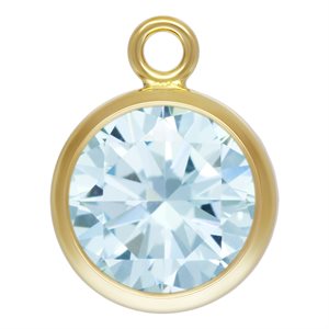 6.0mm Aquamarine 3A CZ Bezel Drop