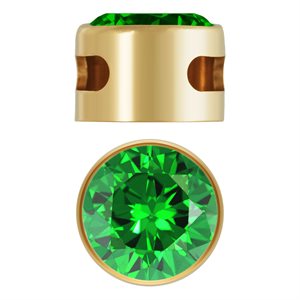 6.0mm Green 3A CZ Bezel Pendant