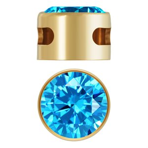 6.0mm Aqua Blue 3A CZ Bezel Pendant
