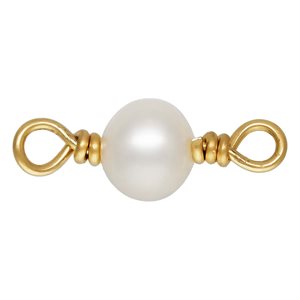 4.0mm Heavy Single White Pearl Connector