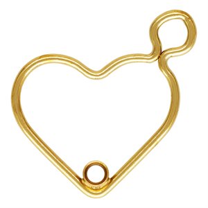 15.5mm Right Heart Charm w / 2mm Bezel